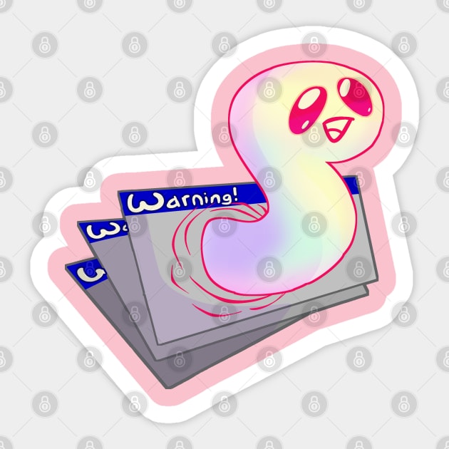 Virus Worm Sticker by CandyConcoction